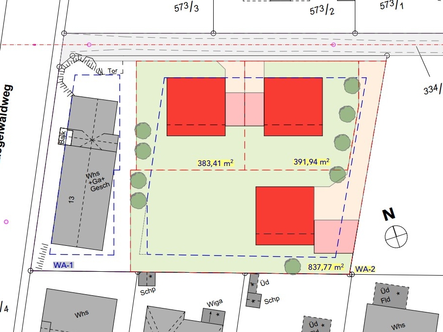 Mögliche Grundstücksaufteilung - JR_Grd HB_GU_1 Mögliche Grundstücksaufteilung - JR_Grd HB_GU_1