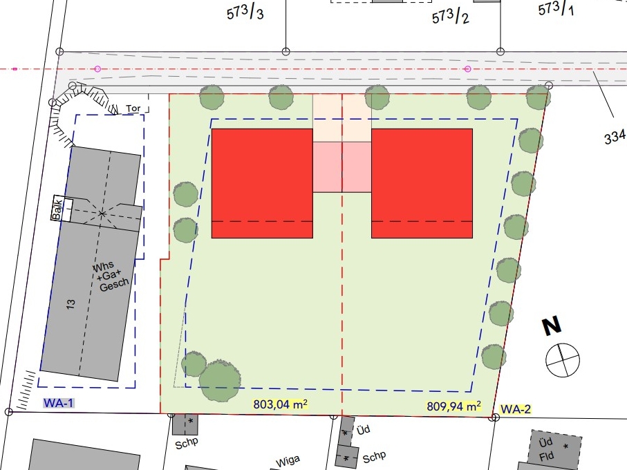Mögliche Grundstücksaufteilung - JR_Grd HB_GU_2 Mögliche Grundstücksaufteilung - JR_Grd HB_GU_2