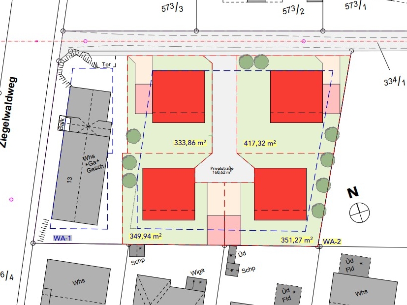 Mögliche Grundstücksaufteilung - JR_Grd HB_GU_2 Mögliche Grundstücksaufteilung - JR_Grd HB_GU_2
