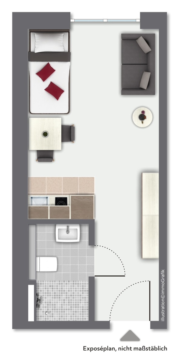 Grundriss der Wohnung - APARO_1_1ZKB